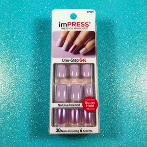 Kiss Nails Impress Press On Manicure Short Purple
